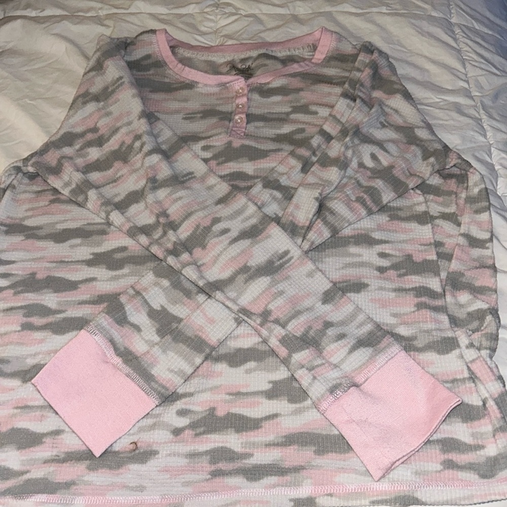Rene Rofe long sleeve sleepwear pink camo large
